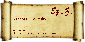Szives Zoltán névjegykártya